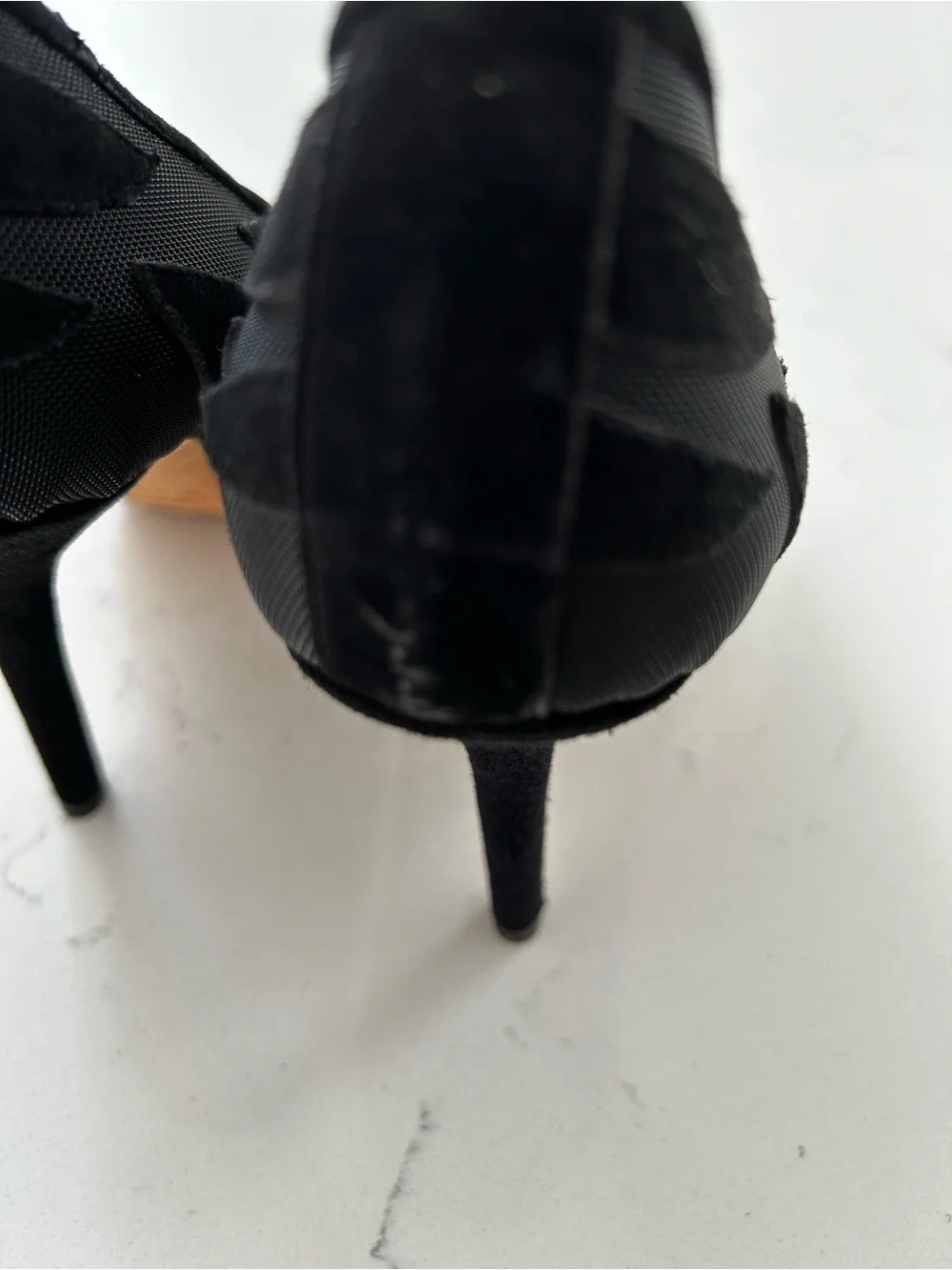 Jimmy Choo mesh suede heel size 7.5 black